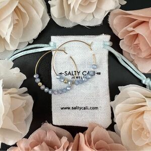 Salty Cali Hoop Earrings Blue